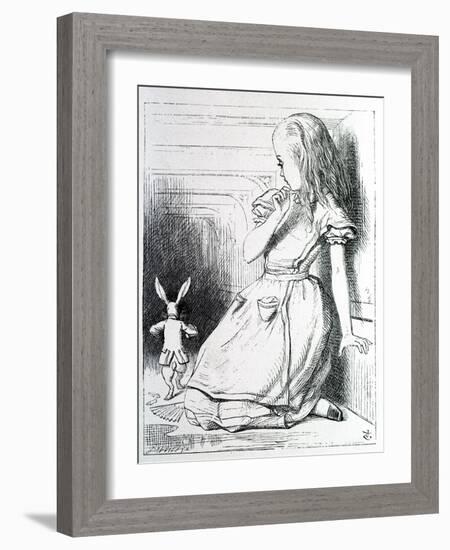 Alice Et Le Rabbit - in “Alice's Adventures in Wonderland and through the Looking Glass” by Lewis C-John Tenniel-Framed Giclee Print