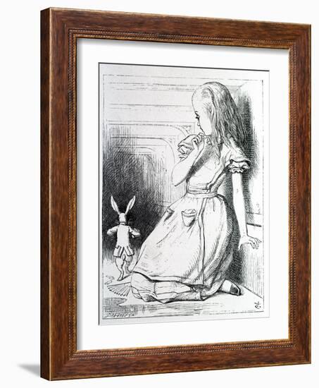 Alice Et Le Rabbit - in “Alice's Adventures in Wonderland and through the Looking Glass” by Lewis C-John Tenniel-Framed Giclee Print