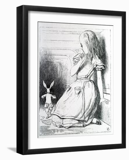 Alice Et Le Rabbit - in “Alice's Adventures in Wonderland and through the Looking Glass” by Lewis C-John Tenniel-Framed Giclee Print