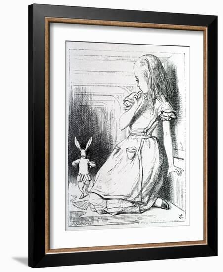 Alice Et Le Rabbit - in “Alice's Adventures in Wonderland and through the Looking Glass” by Lewis C-John Tenniel-Framed Giclee Print