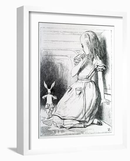 Alice Et Le Rabbit - in “Alice's Adventures in Wonderland and through the Looking Glass” by Lewis C-John Tenniel-Framed Giclee Print