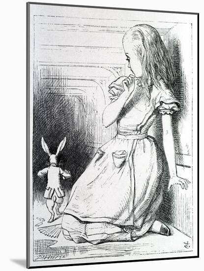 Alice Et Le Rabbit - in “Alice's Adventures in Wonderland and through the Looking Glass” by Lewis C-John Tenniel-Mounted Giclee Print