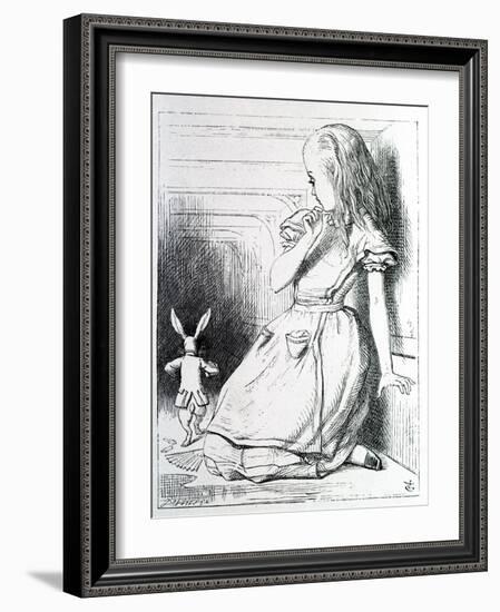 Alice Et Le Rabbit - in “Alice's Adventures in Wonderland and through the Looking Glass” by Lewis C-John Tenniel-Framed Giclee Print