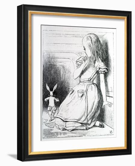 Alice Et Le Rabbit - in “Alice's Adventures in Wonderland and through the Looking Glass” by Lewis C-John Tenniel-Framed Giclee Print