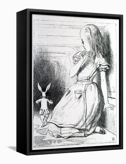 Alice Et Le Rabbit - in “Alice's Adventures in Wonderland and through the Looking Glass” by Lewis C-John Tenniel-Framed Premier Image Canvas