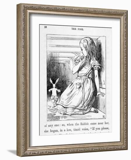 Alice Et Le Rabbit - in “Alice's Adventures in Wonderland and through the Looking Glass”” by Lewis-John Tenniel-Framed Giclee Print