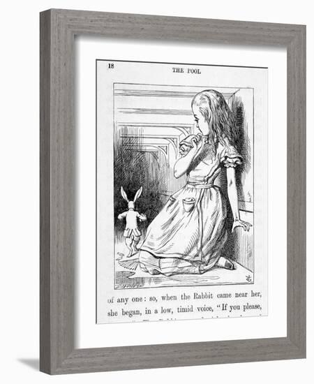 Alice Et Le Rabbit - in “Alice's Adventures in Wonderland and through the Looking Glass”” by Lewis-John Tenniel-Framed Giclee Print