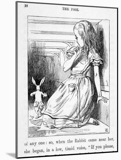 Alice Et Le Rabbit - in “Alice's Adventures in Wonderland and through the Looking Glass”” by Lewis-John Tenniel-Mounted Giclee Print