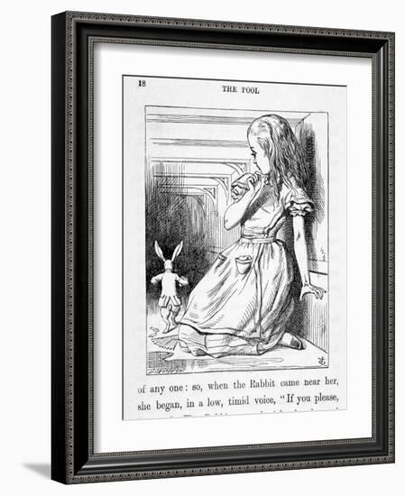 Alice Et Le Rabbit - in “Alice's Adventures in Wonderland and through the Looking Glass”” by Lewis-John Tenniel-Framed Giclee Print