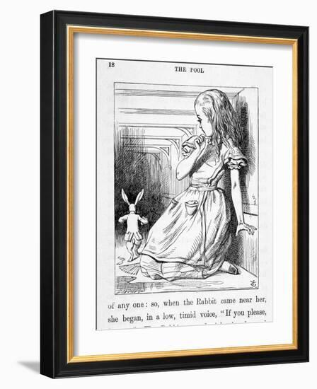 Alice Et Le Rabbit - in “Alice's Adventures in Wonderland and through the Looking Glass”” by Lewis-John Tenniel-Framed Giclee Print