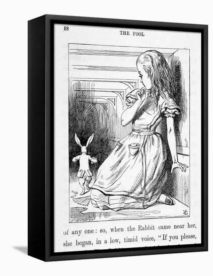 Alice Et Le Rabbit - in “Alice's Adventures in Wonderland and through the Looking Glass”” by Lewis-John Tenniel-Framed Premier Image Canvas