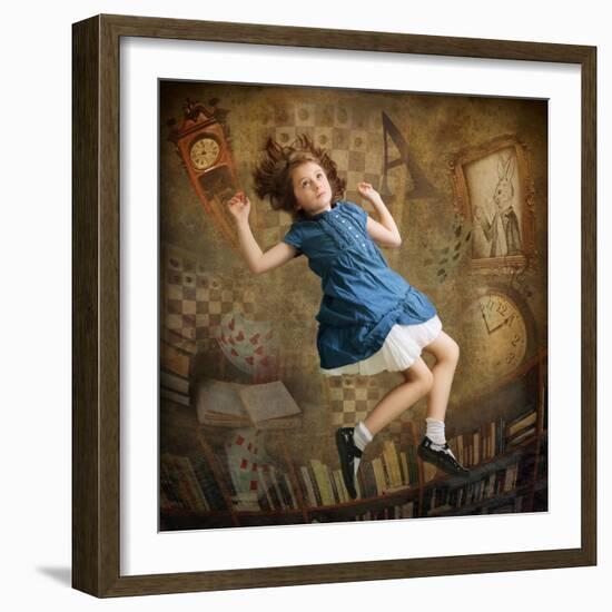 Alice falling down the Rabbit Hole-egal-Framed Photographic Print