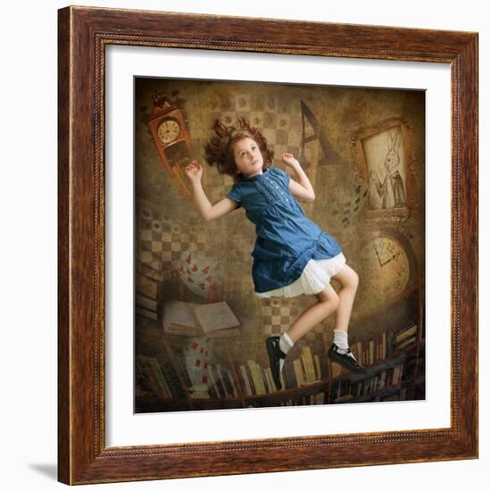 Alice falling down the Rabbit Hole-egal-Framed Photographic Print