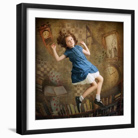 Alice falling down the Rabbit Hole-egal-Framed Photographic Print