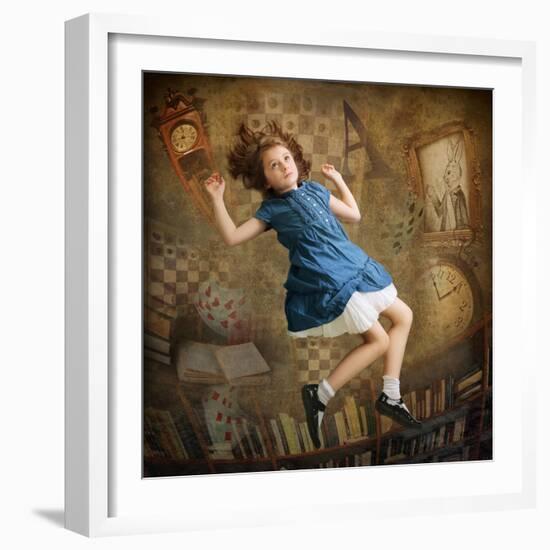 Alice falling down the Rabbit Hole-egal-Framed Photographic Print