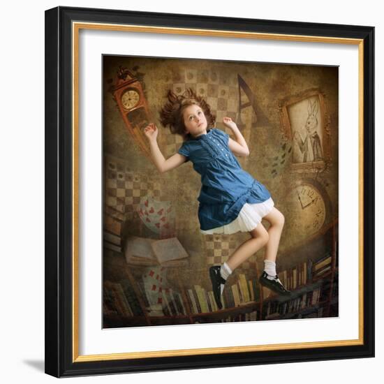 Alice falling down the Rabbit Hole-egal-Framed Photographic Print