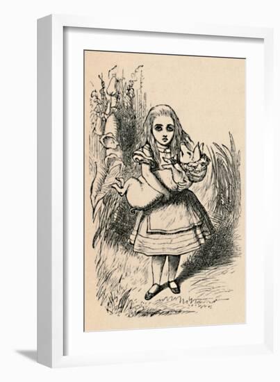 'Alice holding a pig in her arms', 1889-John Tenniel-Framed Giclee Print