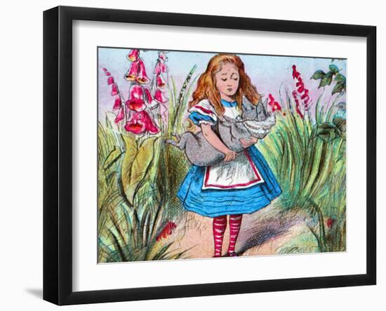 'Alice holding a pig in her arms.', c1910-John Tenniel-Framed Giclee Print