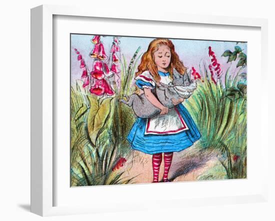 'Alice holding a pig in her arms.', c1910-John Tenniel-Framed Giclee Print