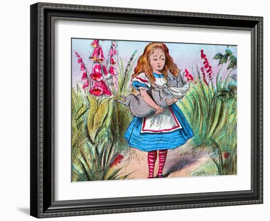 'Alice holding a pig in her arms.', c1910-John Tenniel-Framed Giclee Print