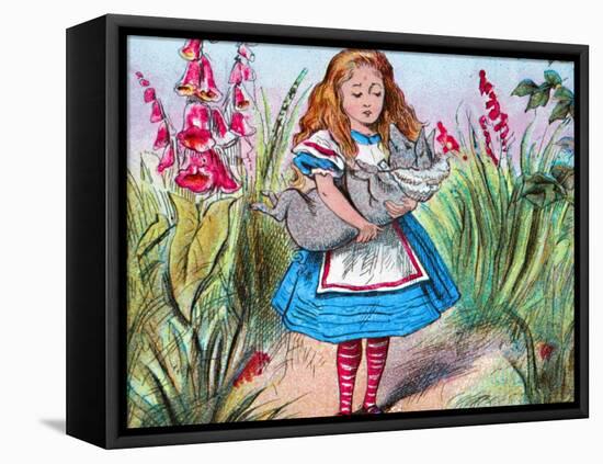 'Alice holding a pig in her arms.', c1910-John Tenniel-Framed Premier Image Canvas