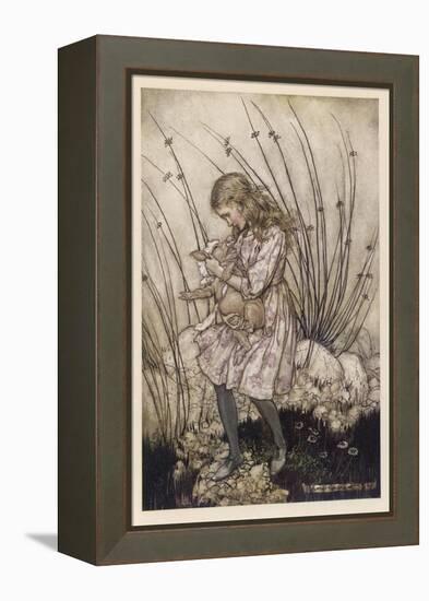 Alice Holds the Baby Pig-Arthur Rackham-Framed Premier Image Canvas