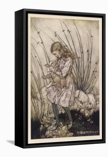 Alice Holds the Baby Pig-Arthur Rackham-Framed Premier Image Canvas