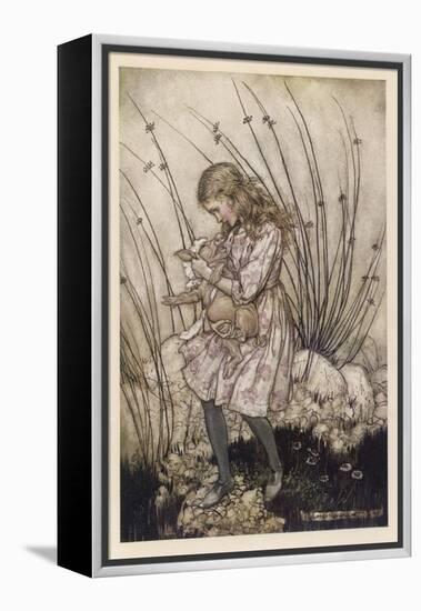 Alice Holds the Baby Pig-Arthur Rackham-Framed Premier Image Canvas