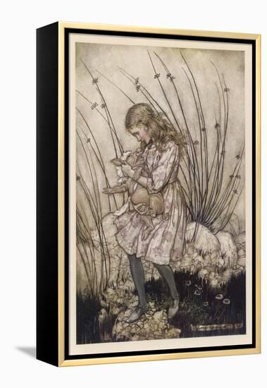 Alice Holds the Baby Pig-Arthur Rackham-Framed Premier Image Canvas