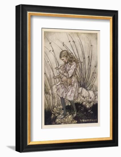 Alice Holds the Baby Pig-Arthur Rackham-Framed Photographic Print