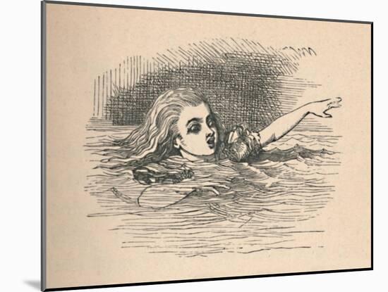 'Alice in a sea of tears', 1889-John Tenniel-Mounted Giclee Print