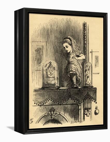 Alice in the Looking Glass House, Illustration from 'Through the Looking Glass' by Lewis Carroll…-John Tenniel-Framed Premier Image Canvas