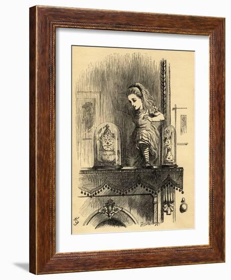 Alice in the Looking Glass House, Illustration from 'Through the Looking Glass' by Lewis Carroll…-John Tenniel-Framed Giclee Print