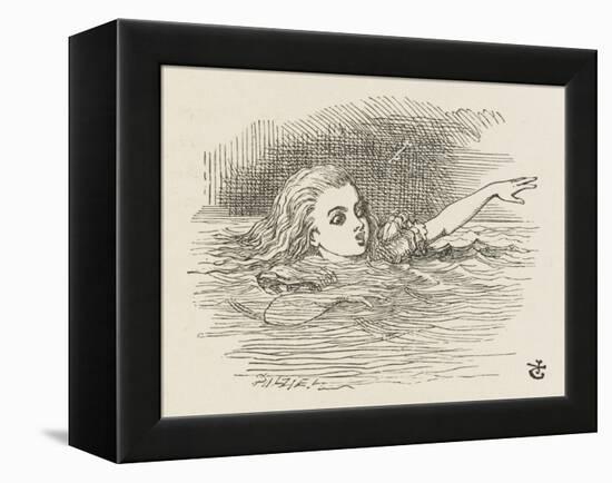 Alice in the Pool of Tears-John Tenniel-Framed Stretched Canvas