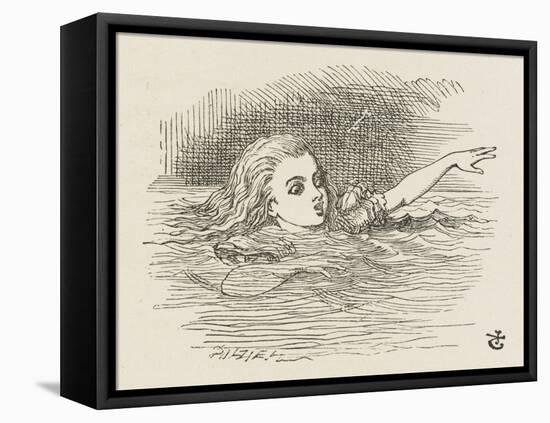 Alice in the Pool of Tears-John Tenniel-Framed Stretched Canvas