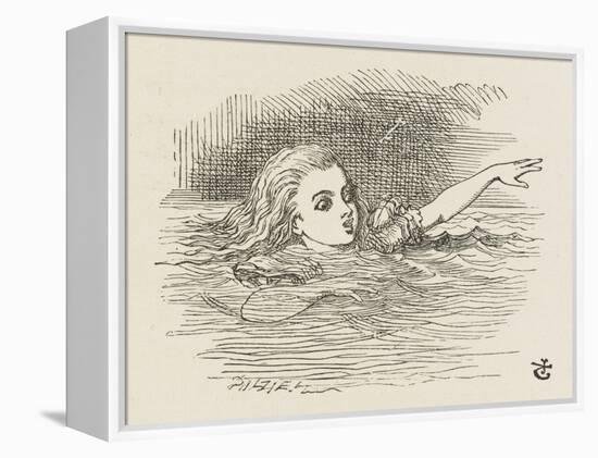 Alice in the Pool of Tears-John Tenniel-Framed Stretched Canvas