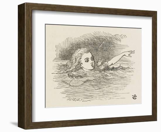 Alice in the Pool of Tears-John Tenniel-Framed Art Print