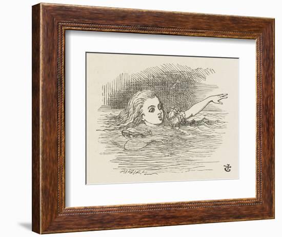 Alice in the Pool of Tears-John Tenniel-Framed Art Print