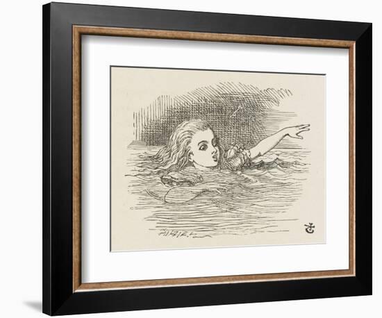 Alice in the Pool of Tears-John Tenniel-Framed Art Print