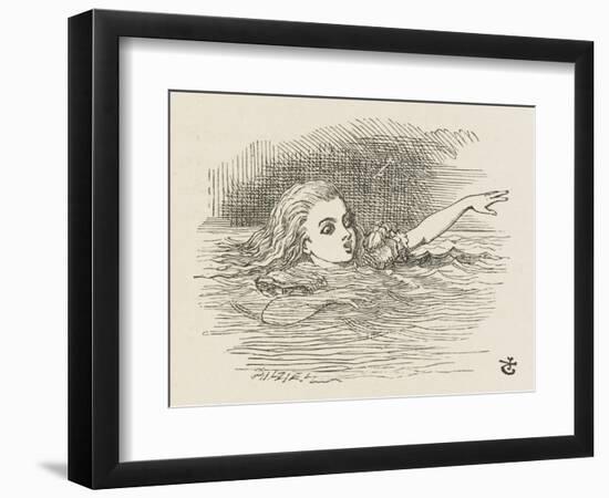 Alice in the Pool of Tears-John Tenniel-Framed Art Print