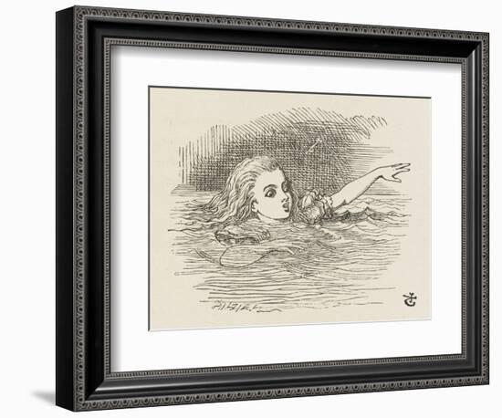 Alice in the Pool of Tears-John Tenniel-Framed Art Print