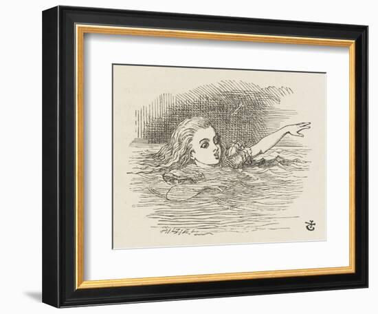 Alice in the Pool of Tears-John Tenniel-Framed Art Print