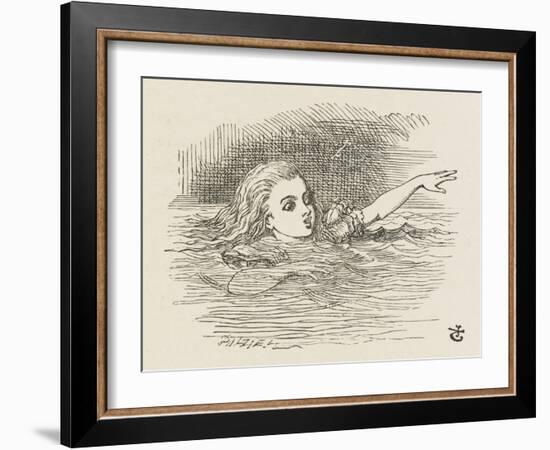 Alice in the Pool of Tears-John Tenniel-Framed Art Print