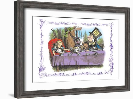 Alice in Wonderland: A Mad Tea Party-John Tenniel-Framed Art Print