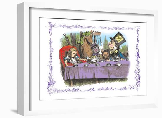 Alice in Wonderland: A Mad Tea Party-John Tenniel-Framed Art Print