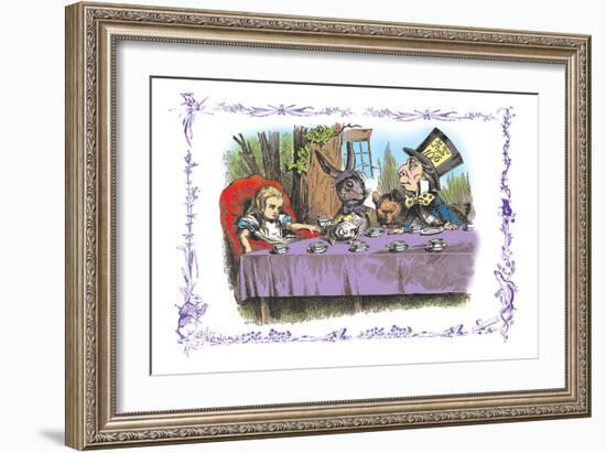 Alice in Wonderland: A Mad Tea Party-John Tenniel-Framed Art Print