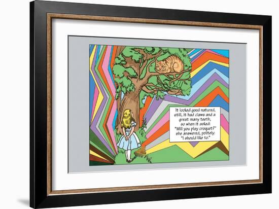 Alice in Wonderland: Alice and the Cheshire Cat-John Tenniel-Framed Art Print