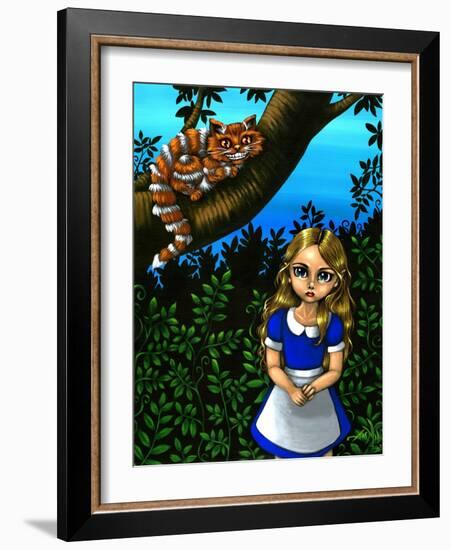 Alice in Wonderland :  Alice and the Cheshire Cat-Jasmine Becket-Griffith-Framed Art Print