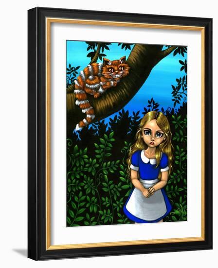 Alice in Wonderland :  Alice and the Cheshire Cat-Jasmine Becket-Griffith-Framed Art Print