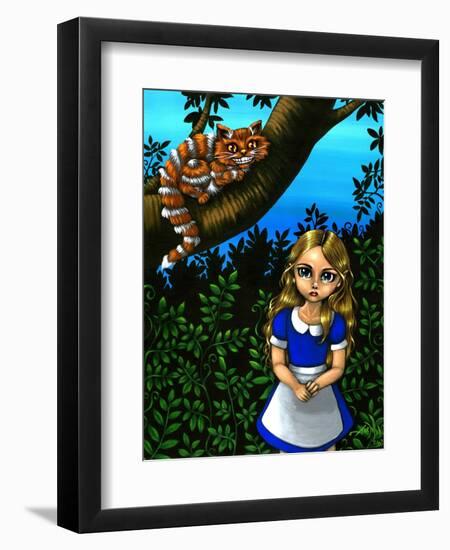 Alice in Wonderland :  Alice and the Cheshire Cat-Jasmine Becket-Griffith-Framed Art Print